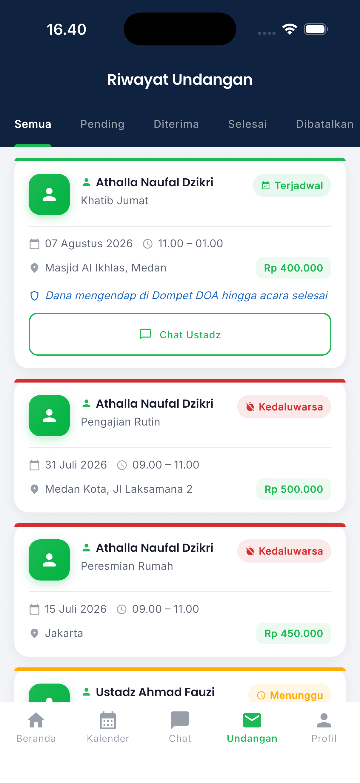 Riwayat undangan selalu tercatat